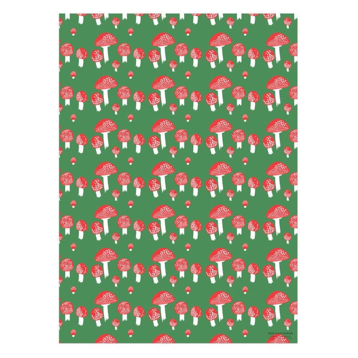 Festive Mushrooms Wrapping Paper Sheets (Roll of 3) - bubblegum market