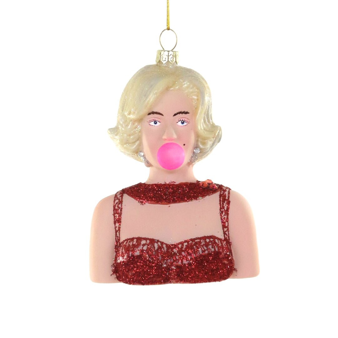 Marilyn Blowing Bubble Ornament 4"