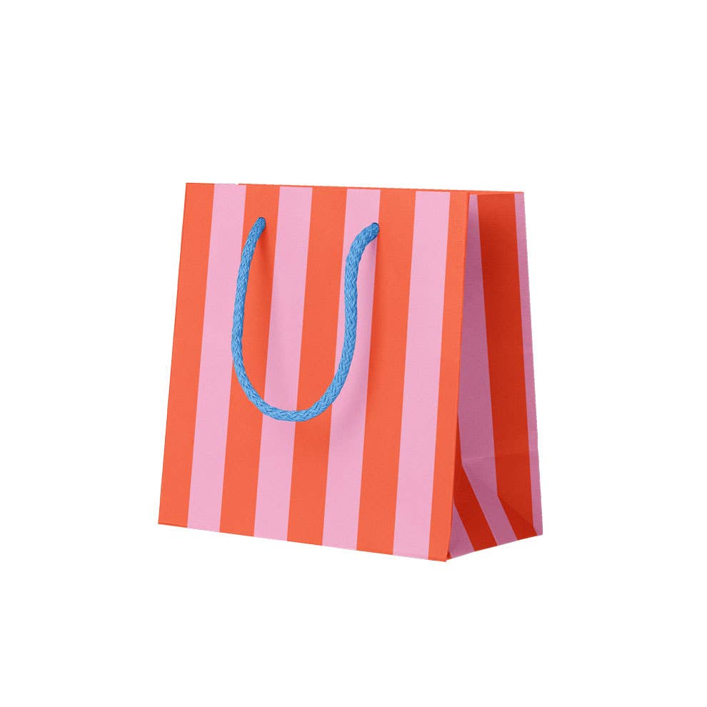 Pink & Orange Stripe Mini Gift Bag - bubblegum market