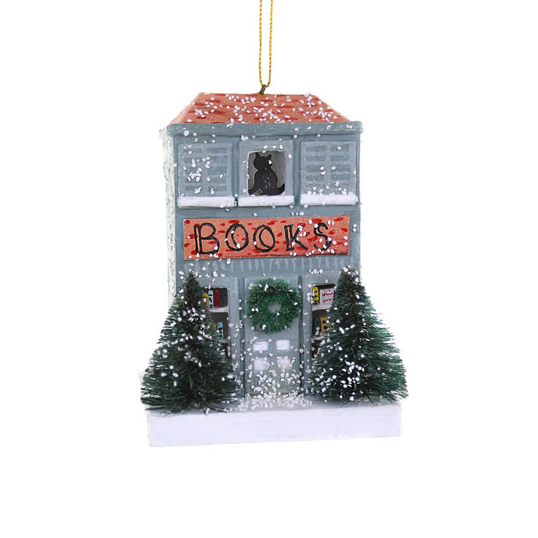 Snowy Book Shop Ornament 4.5" - bubblegum market