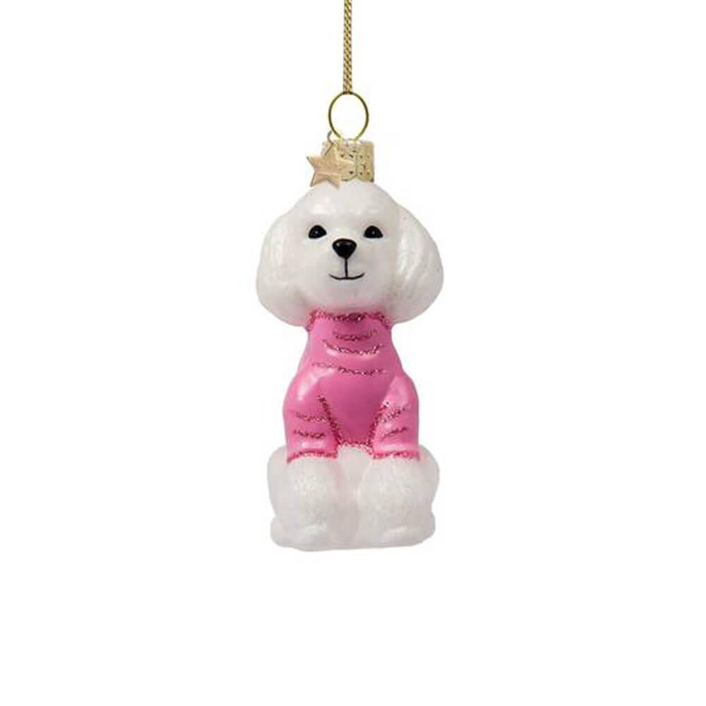 poodle-with-pink-t-shirt-ornament-vondels-christmas