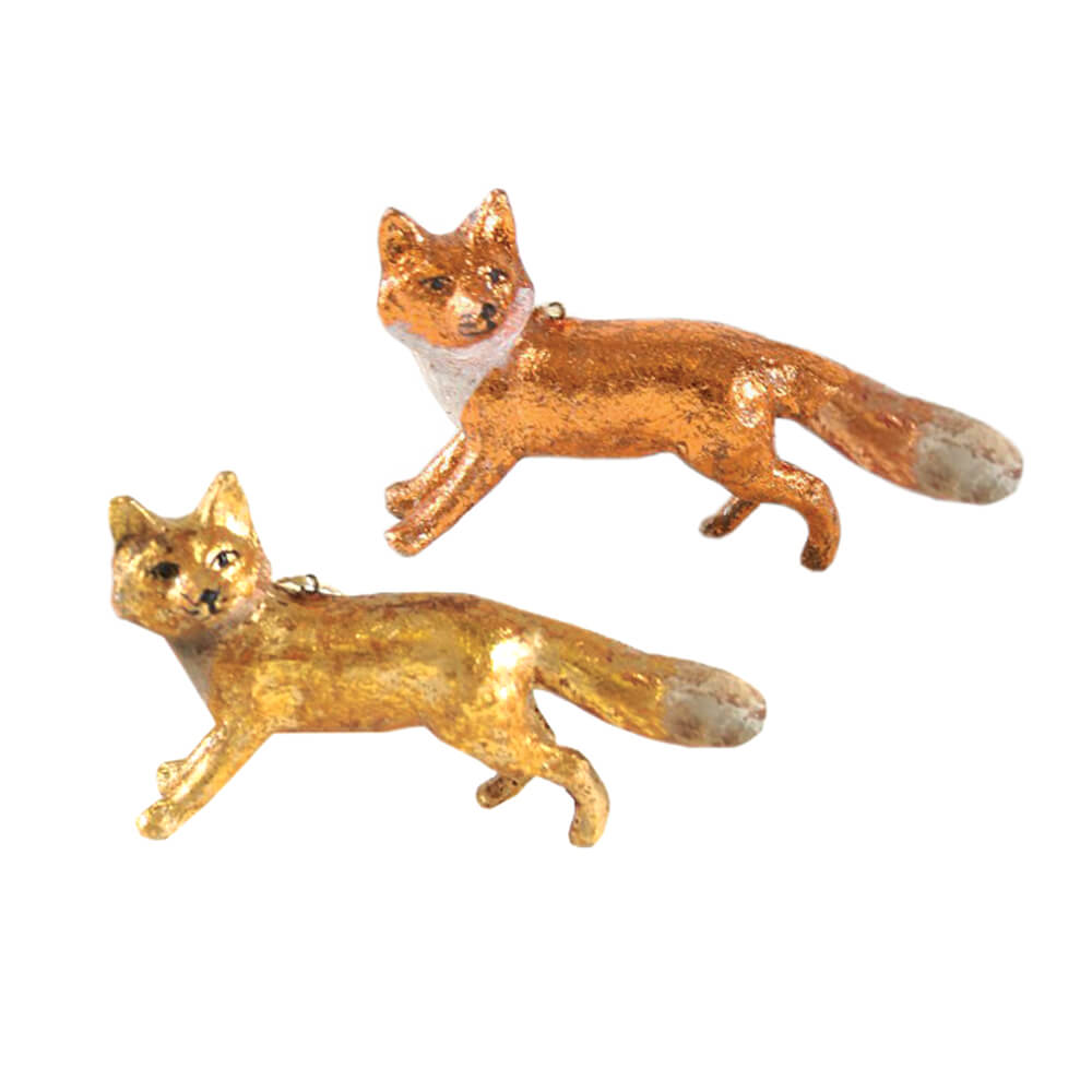 Copper Fox / Gold Fox Ornament 4" THE HOLIDAY HOUSE