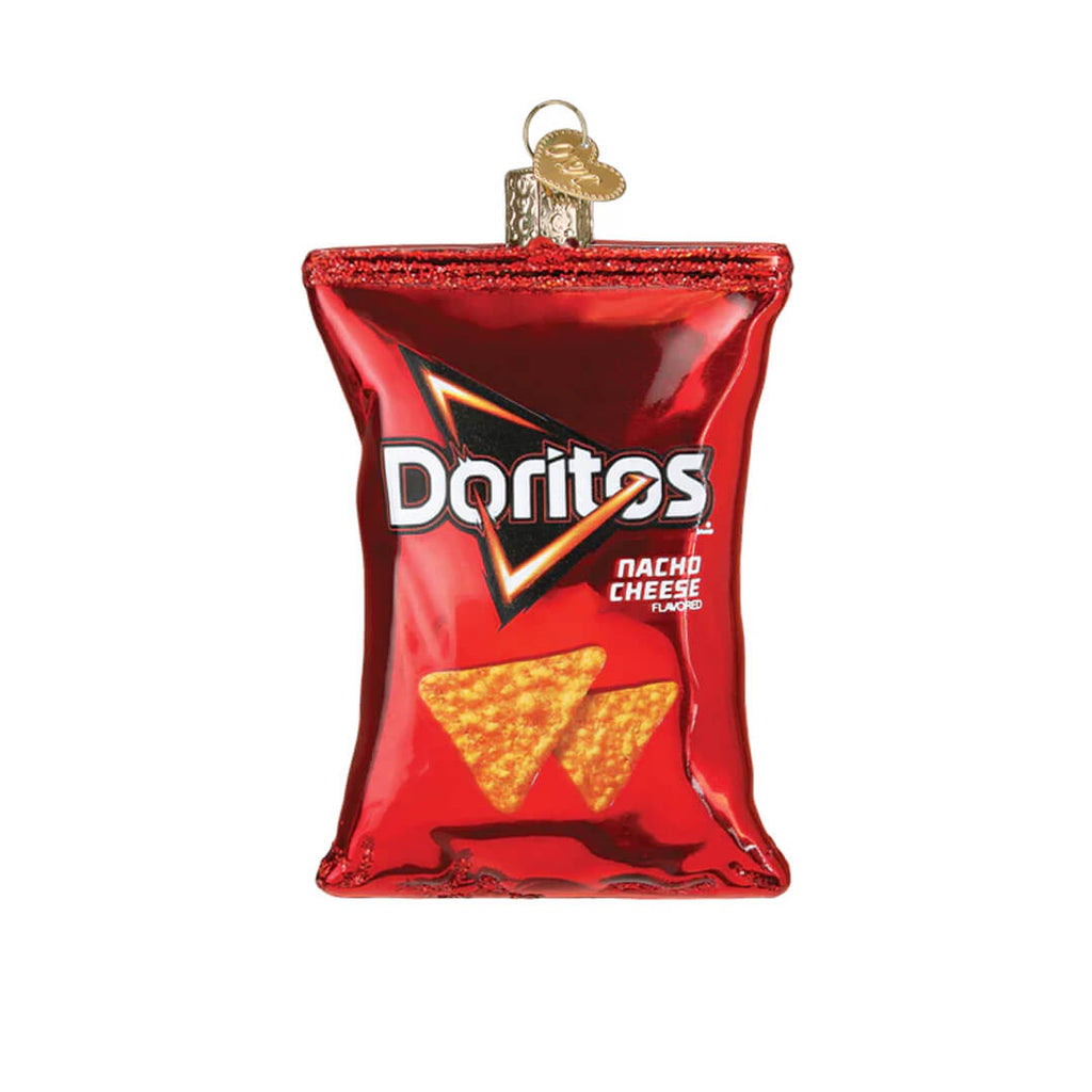red-bag-of-doritos-nacho-cheese-chips-ornament-old-world-christmas-front-view