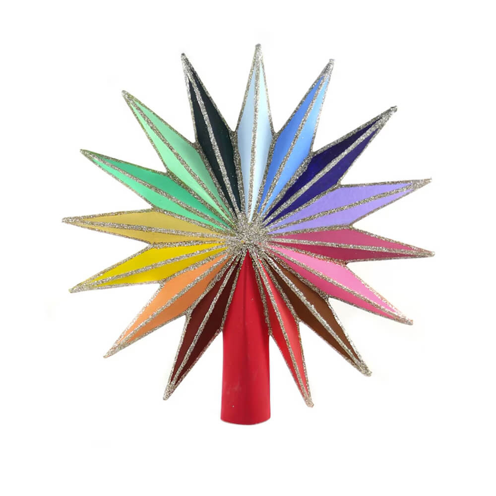 16 Point Rainbow Star Tree Topper - bubblegum market