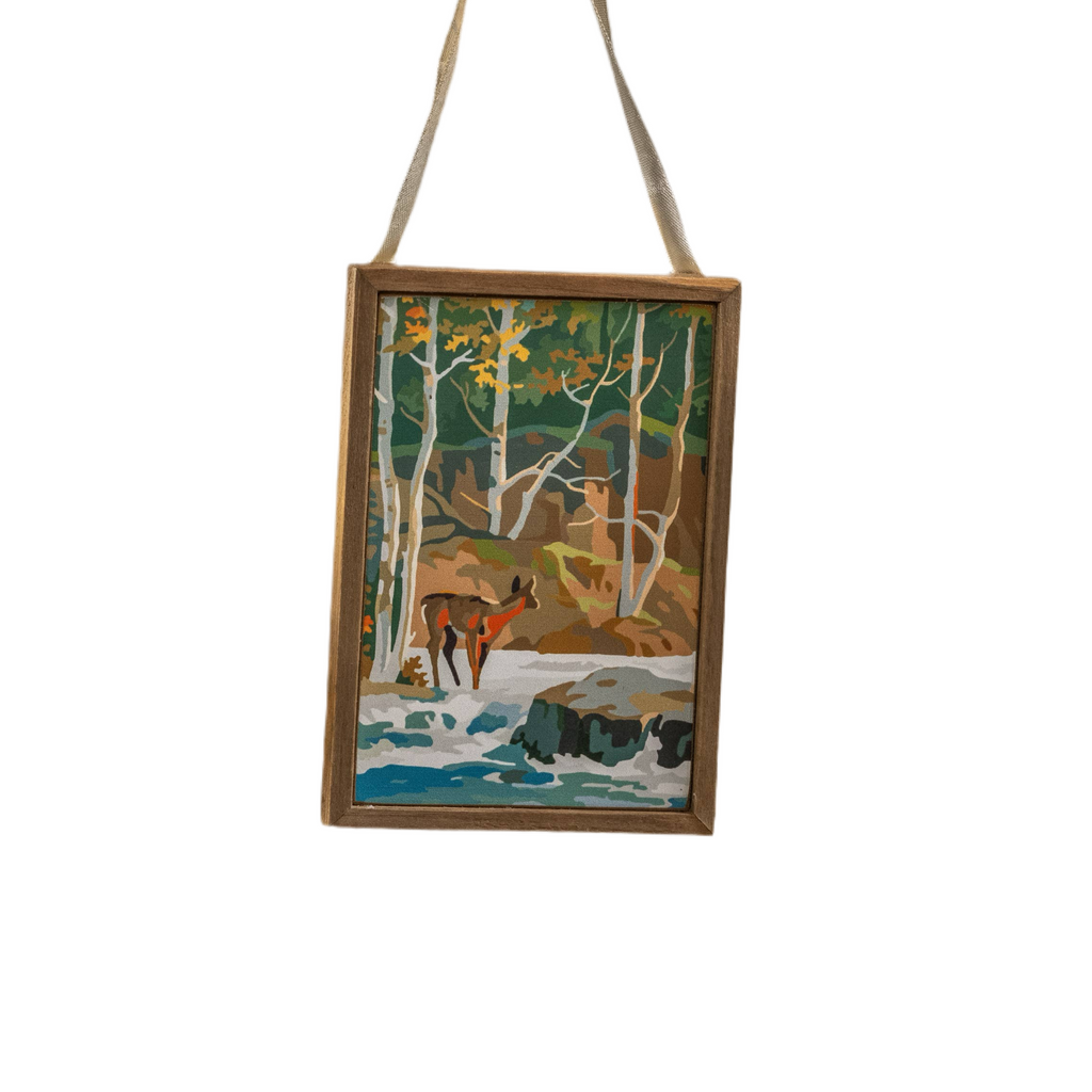 Deer By The River Paint By Number Ornament 3.5"