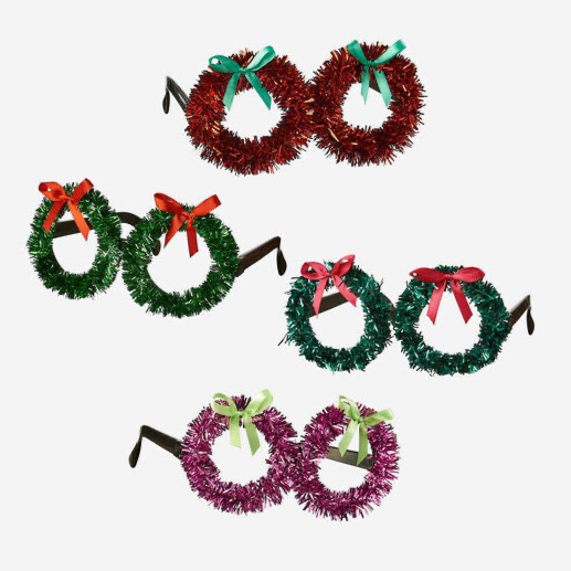 Christmas Tinsel Wreath Glasses