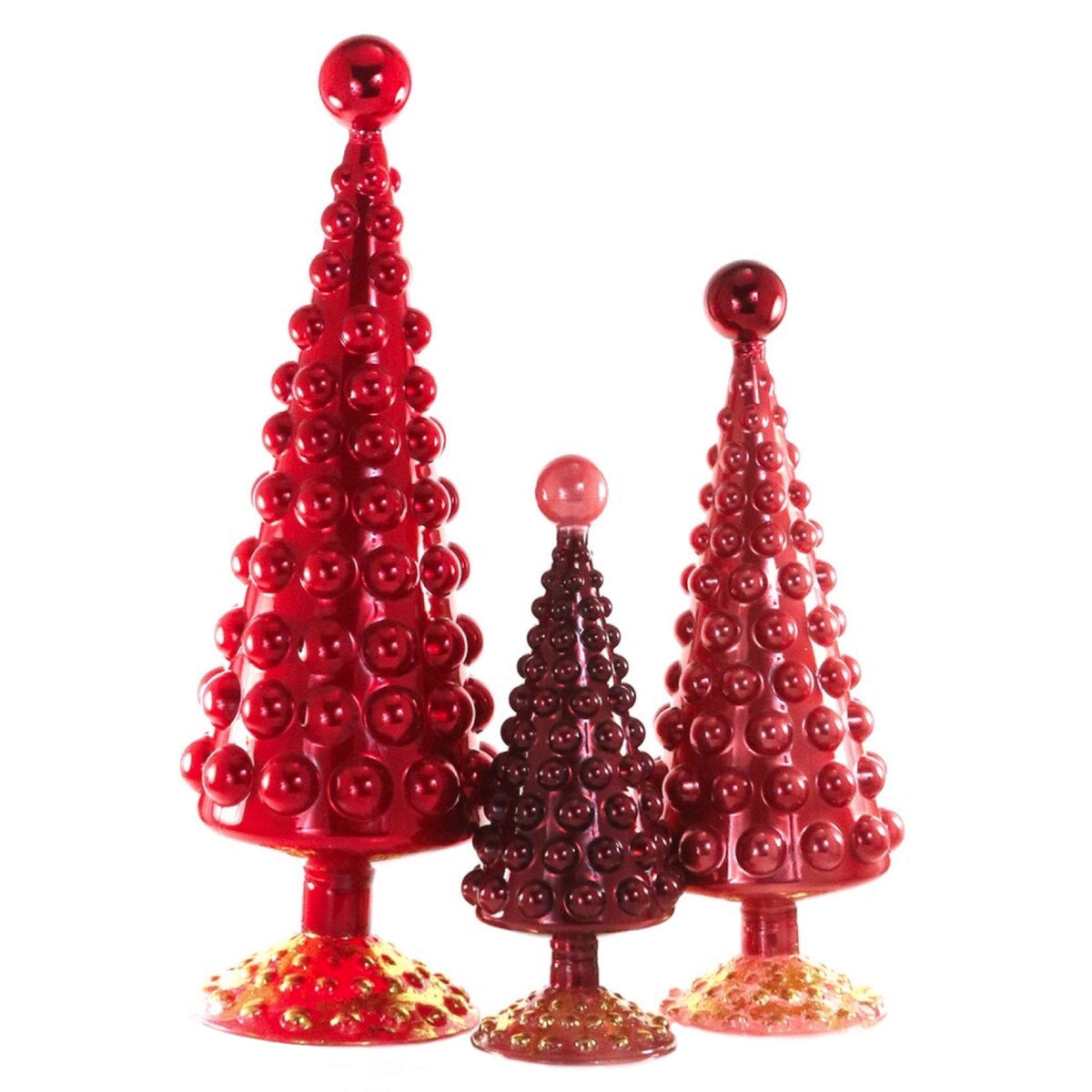 Medium Hobnail Trees in Oxblood Red (Set of 3) - bubblegum market