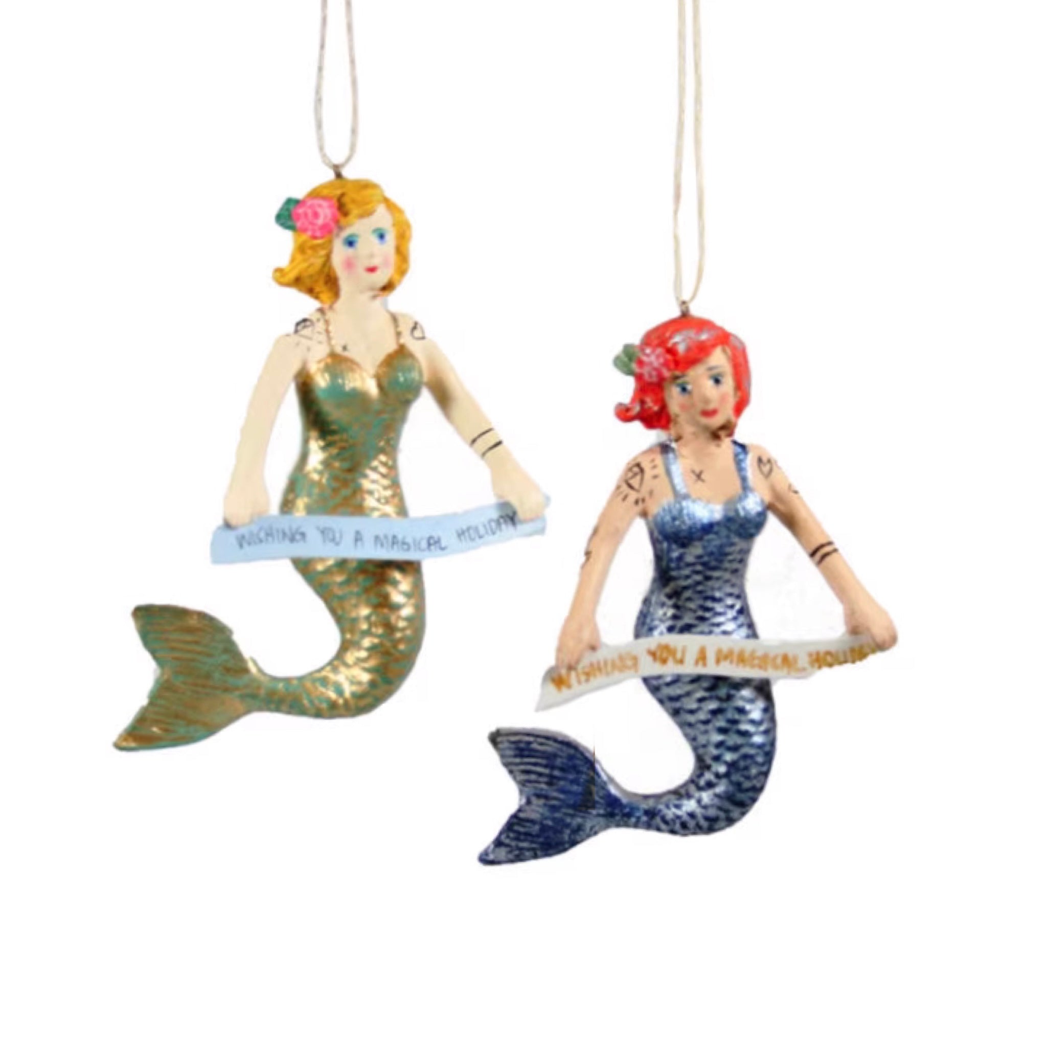 Magical Holiday Mermaid Ornament 5.5" - bubblegum market