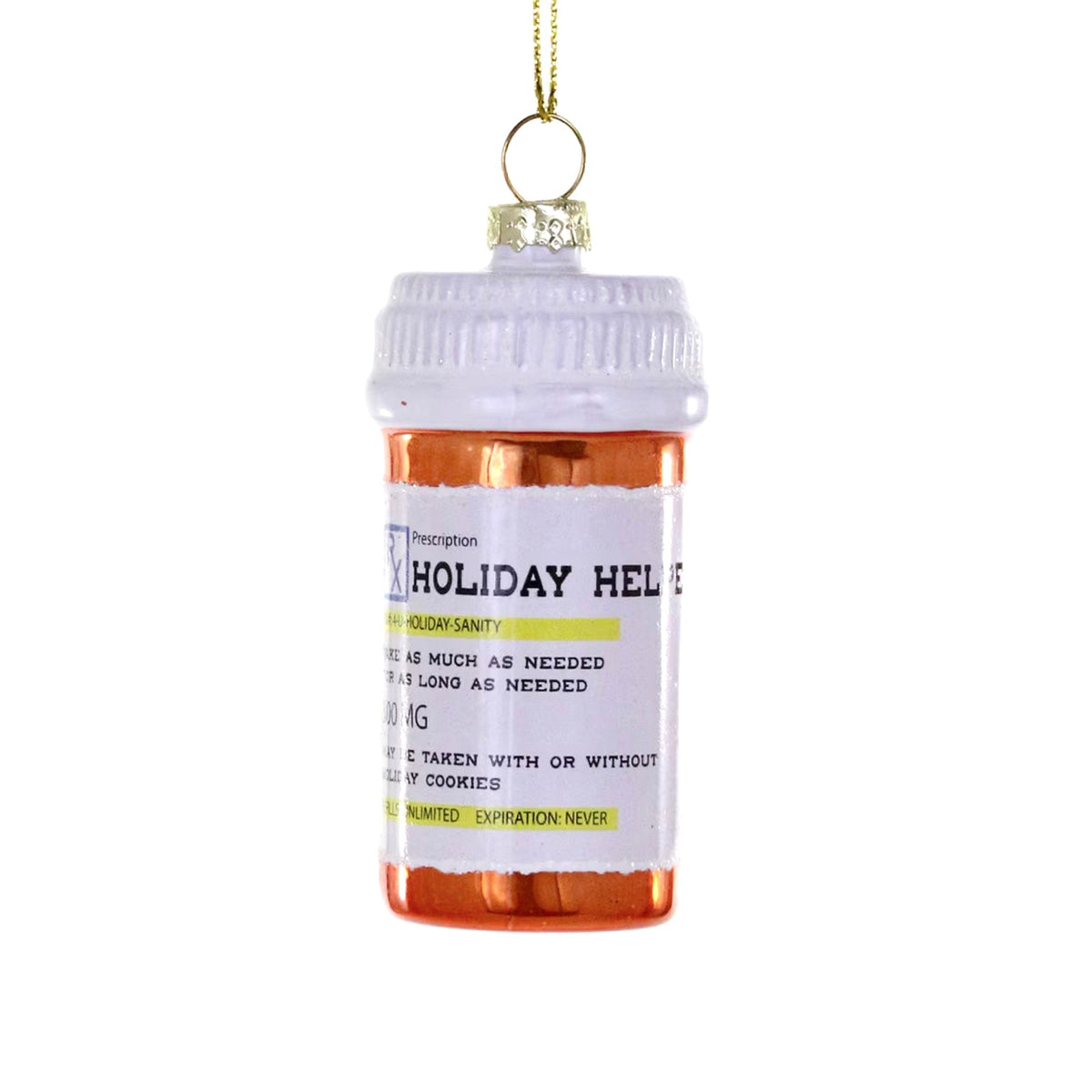 Holiday Helpers Pill Bottle Ornament 3.5" - bubblegum market