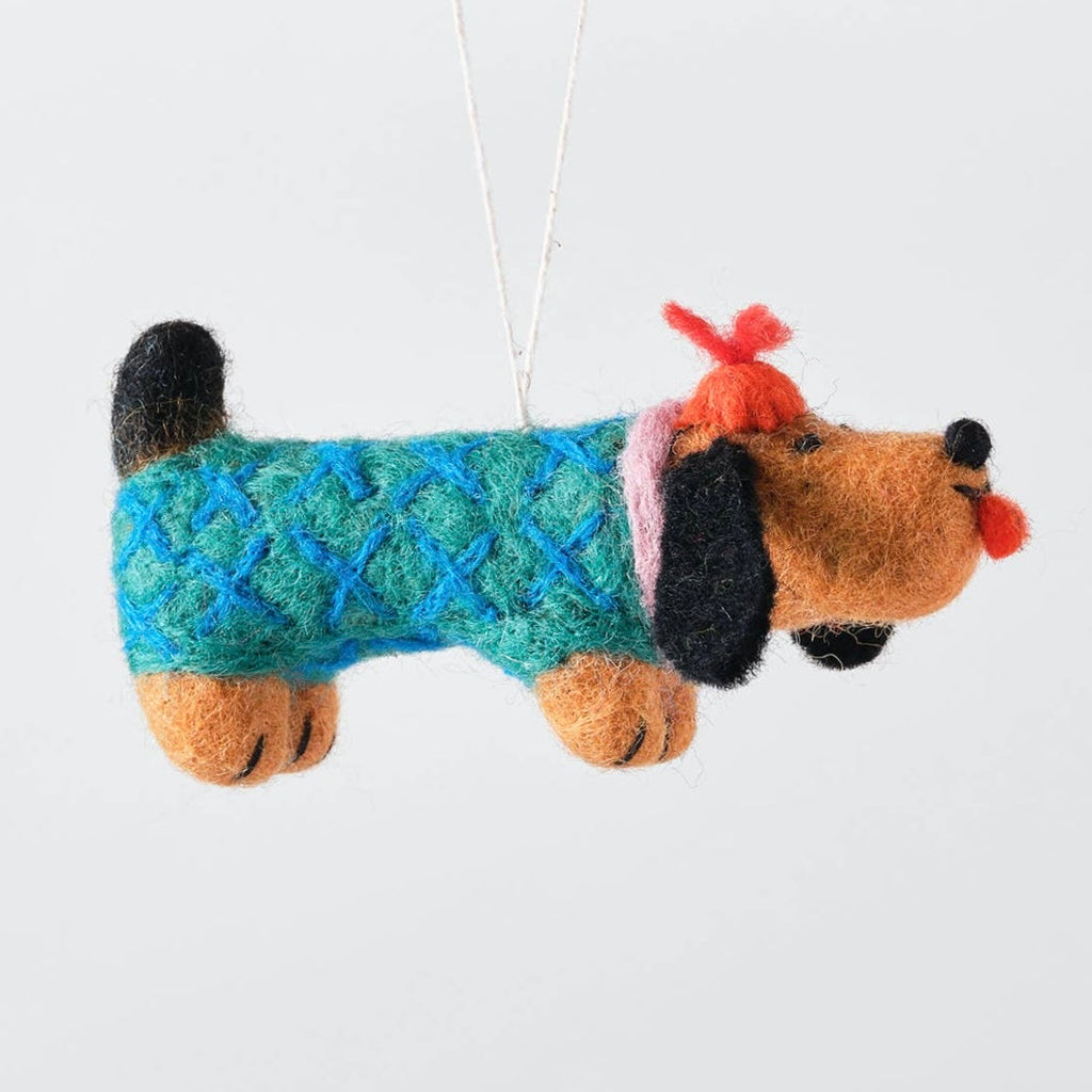 'Wiener' Hanging Felt Ornament