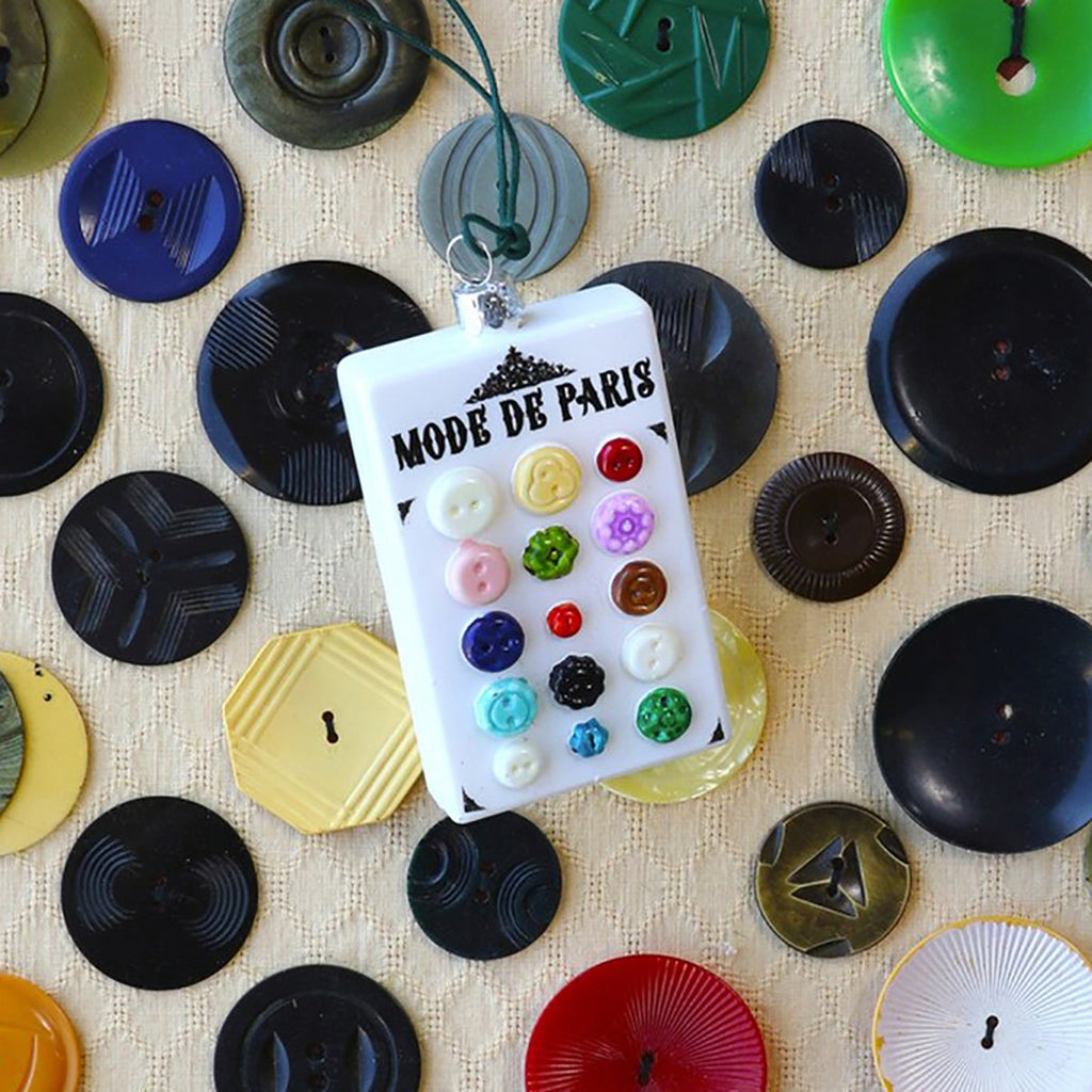 Button Card Ornament 4"