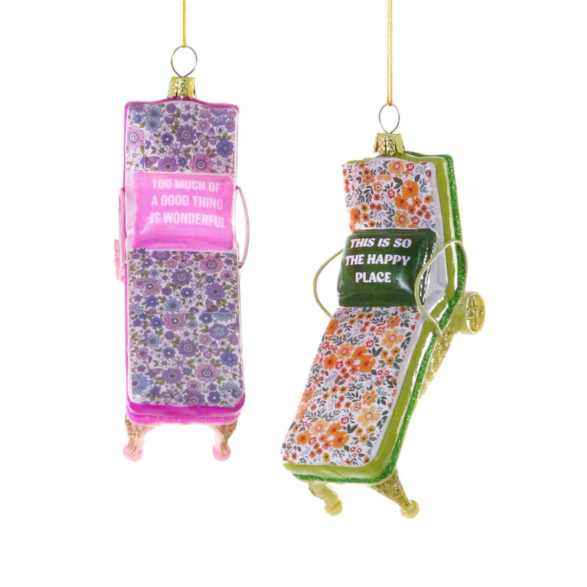 Palm Beach Chaise Lounge Chair Ornament 4.5" - bubblegum market