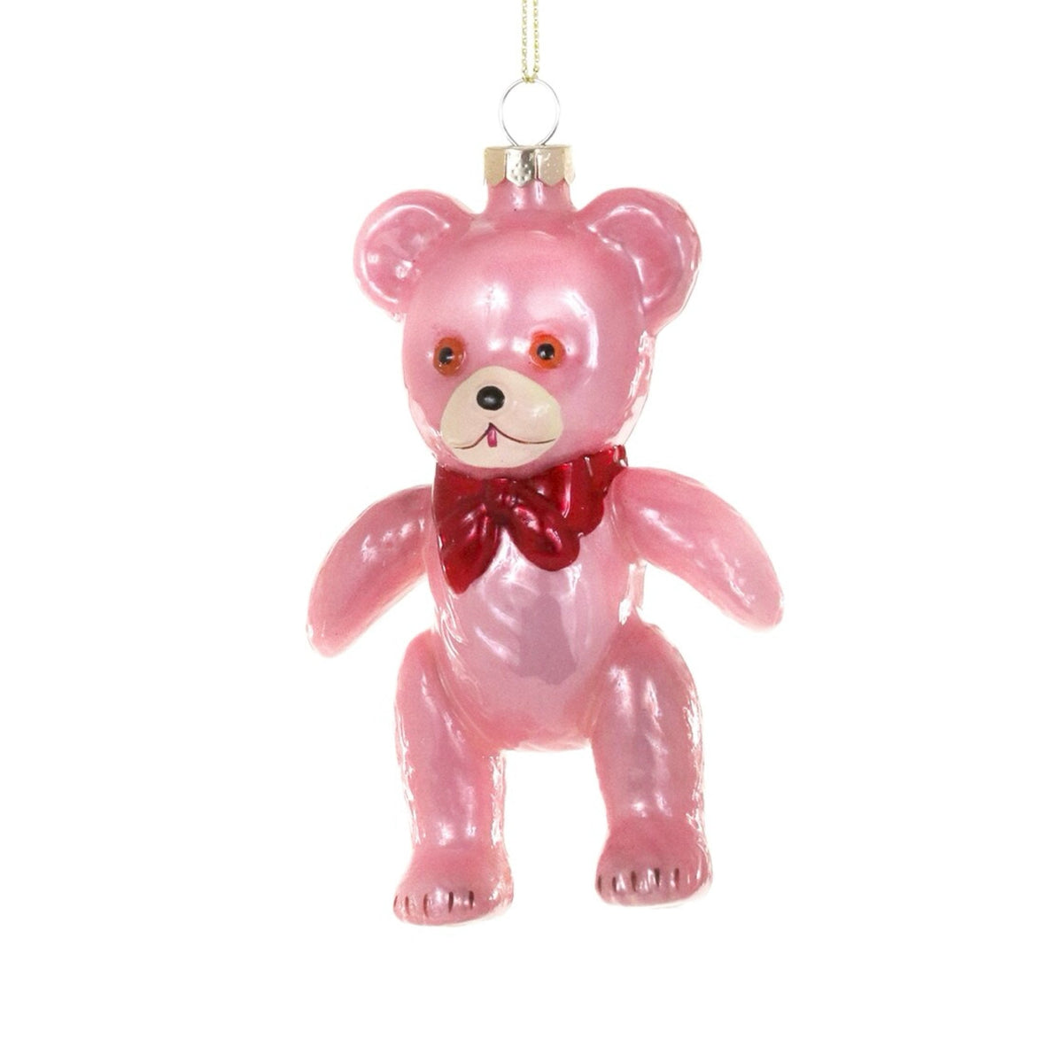 Vintage Pink Teddy Bear Ornament 4" - bubblegum market
