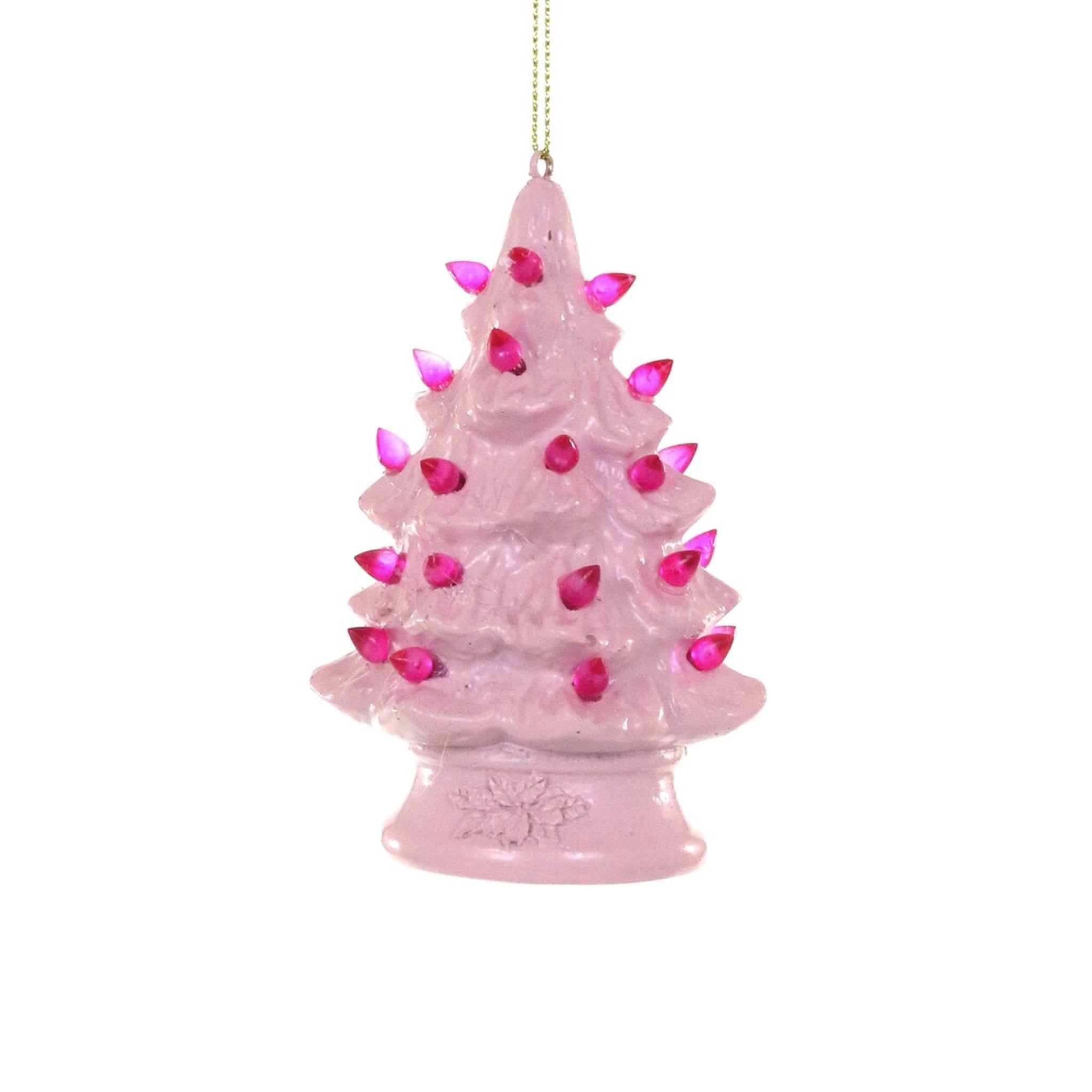Vintage Pink Tree Ornament 4" - bubblegum market