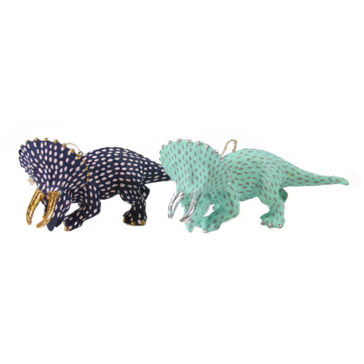 Spotted Triceratops Ornament 5.5"