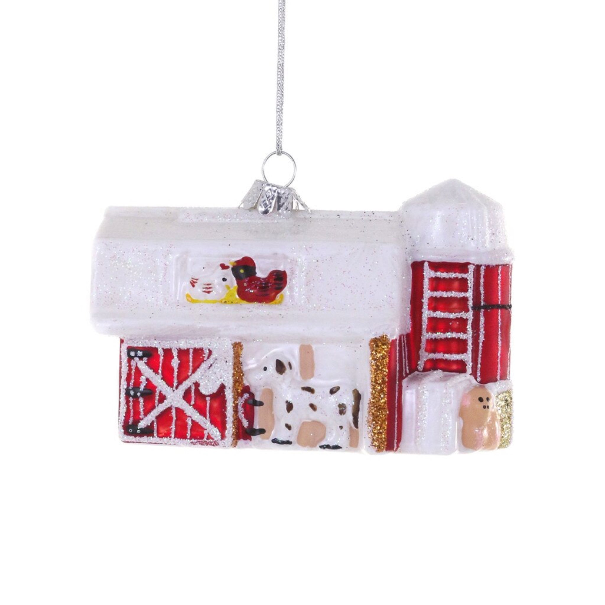 Vintage Tiny People Toy Barn Ornament 3.5" - bubblegum market