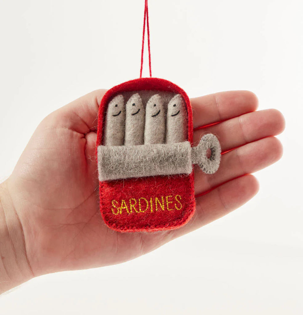 Tin of Sardines Felt Ornament 3.5"