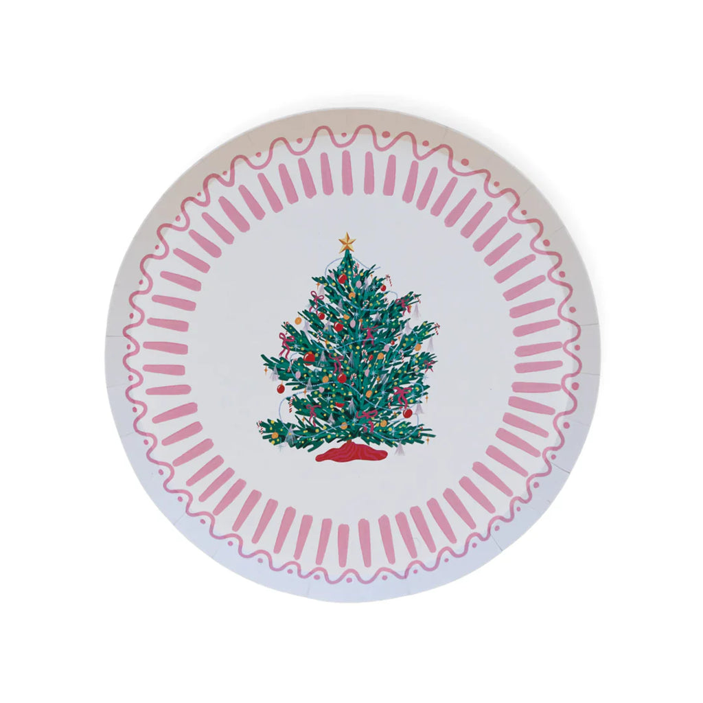 Christmas Tree Paper Party Plates 8"