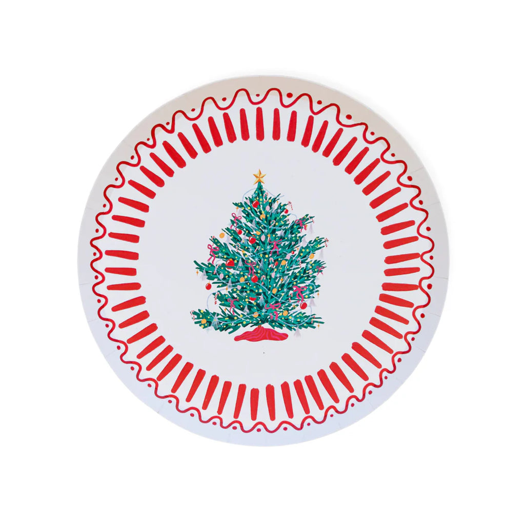 Christmas Tree Paper Party Plates 8"