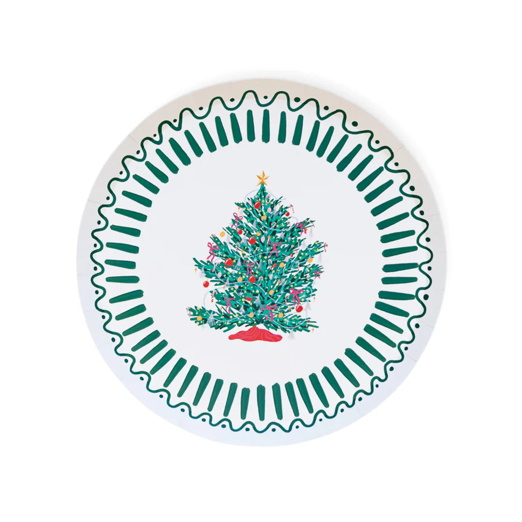 Christmas Tree Paper Party Plates 8"