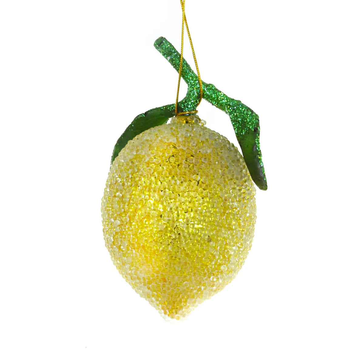 Beaded Lemon Ornament 4"
