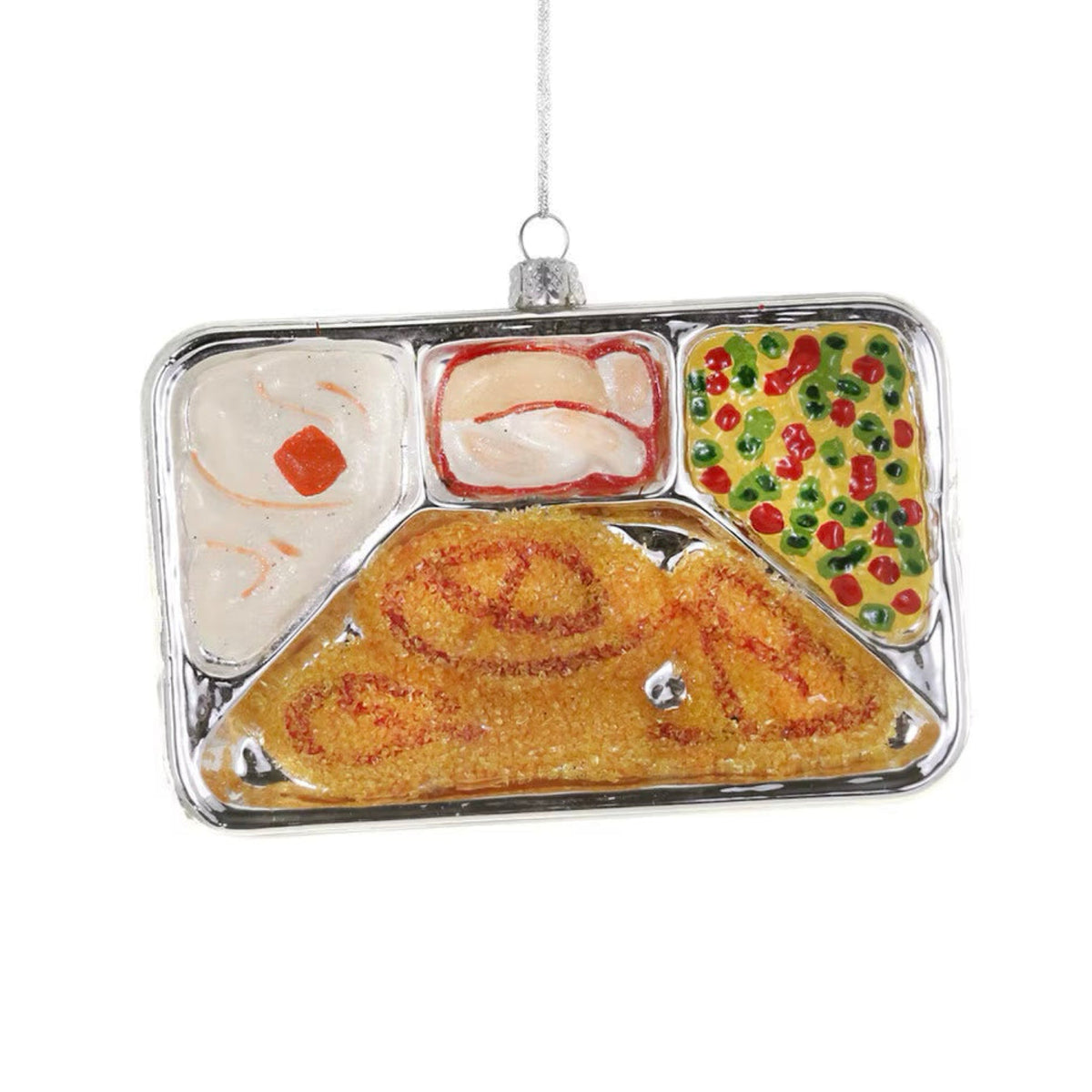 Fried Chicken TV Dinner Ornament 4.75"