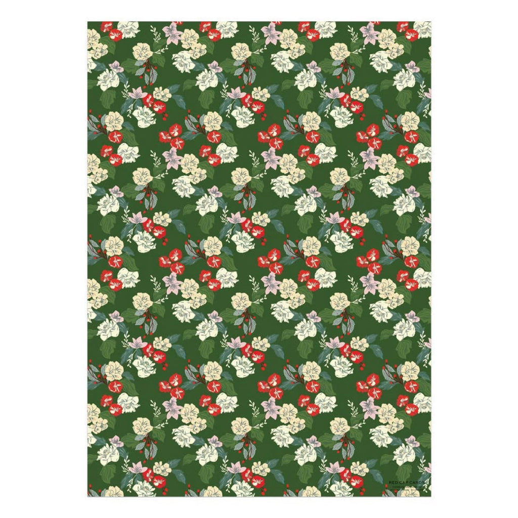 Festive Blooms Holiday Wrapping Paper Sheets (Roll of 3)