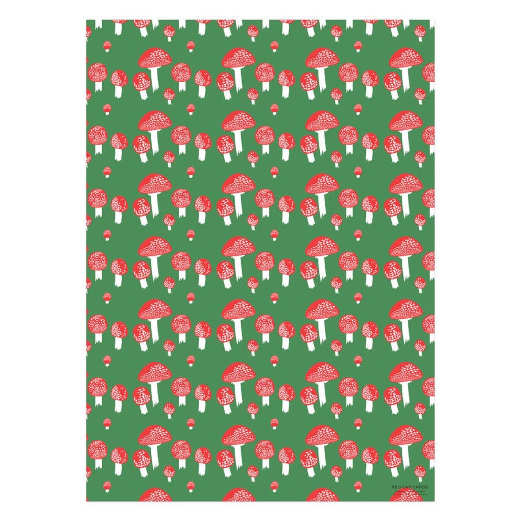 Festive Mushrooms Wrapping Paper Sheets (Roll of 3)