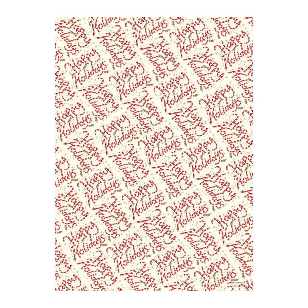 Candy Cane Holiday Gift Wrap Sheets (Roll of 3)