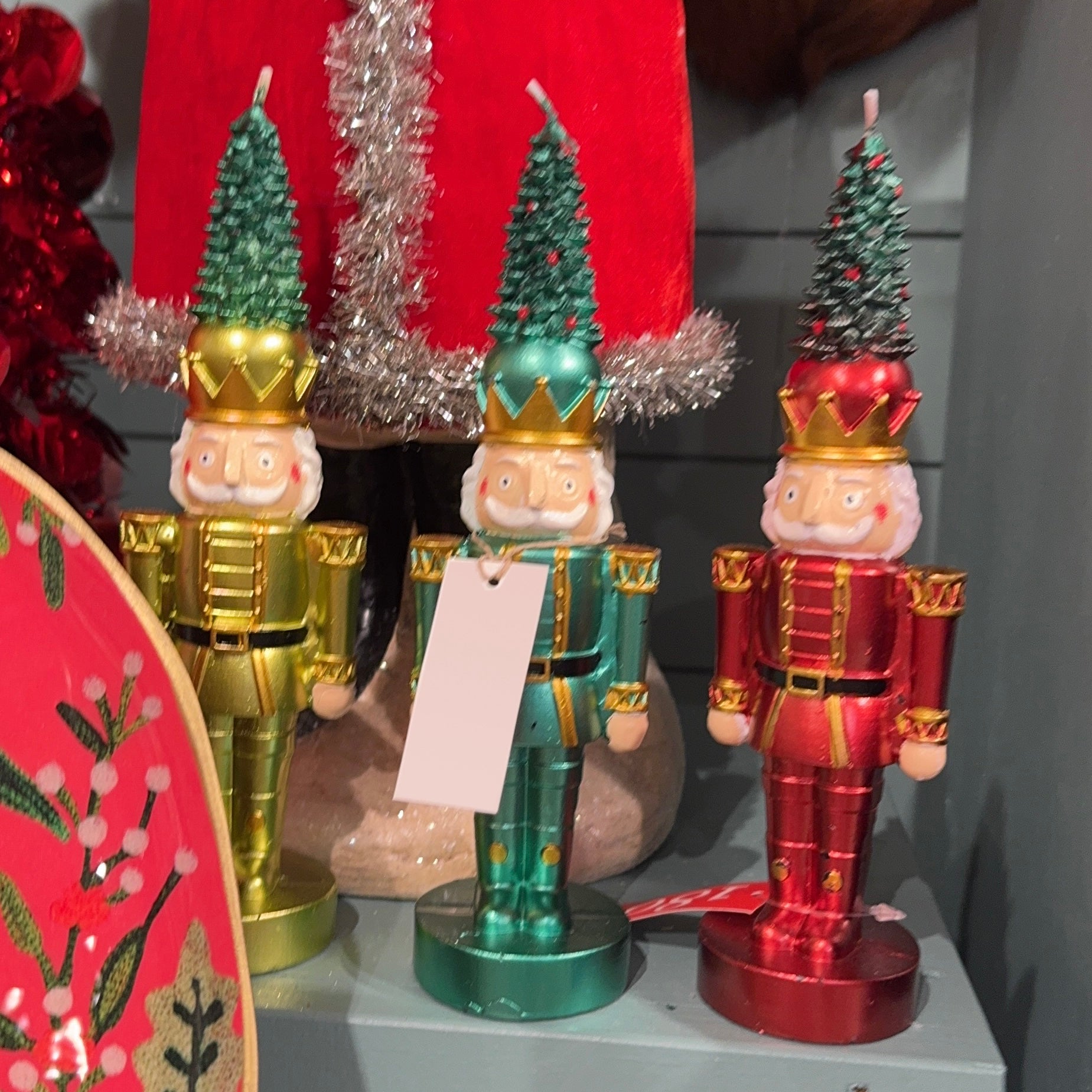 Nutcracker with Tree Candle 8"