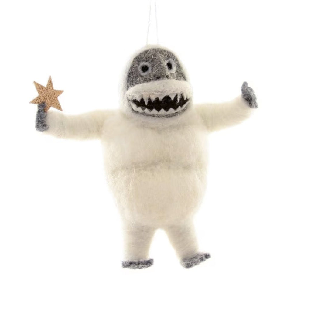 Abominable Snowman Felt Ornament 6" - bubblegum market
