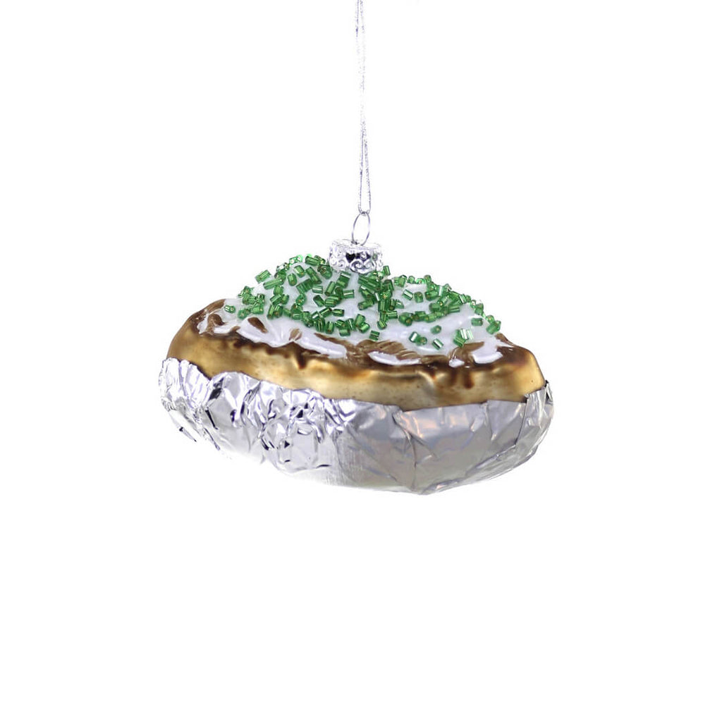 baked-potato-in-aluminum-foil-chives-ornament-cody-foster-christmas-food-foodie