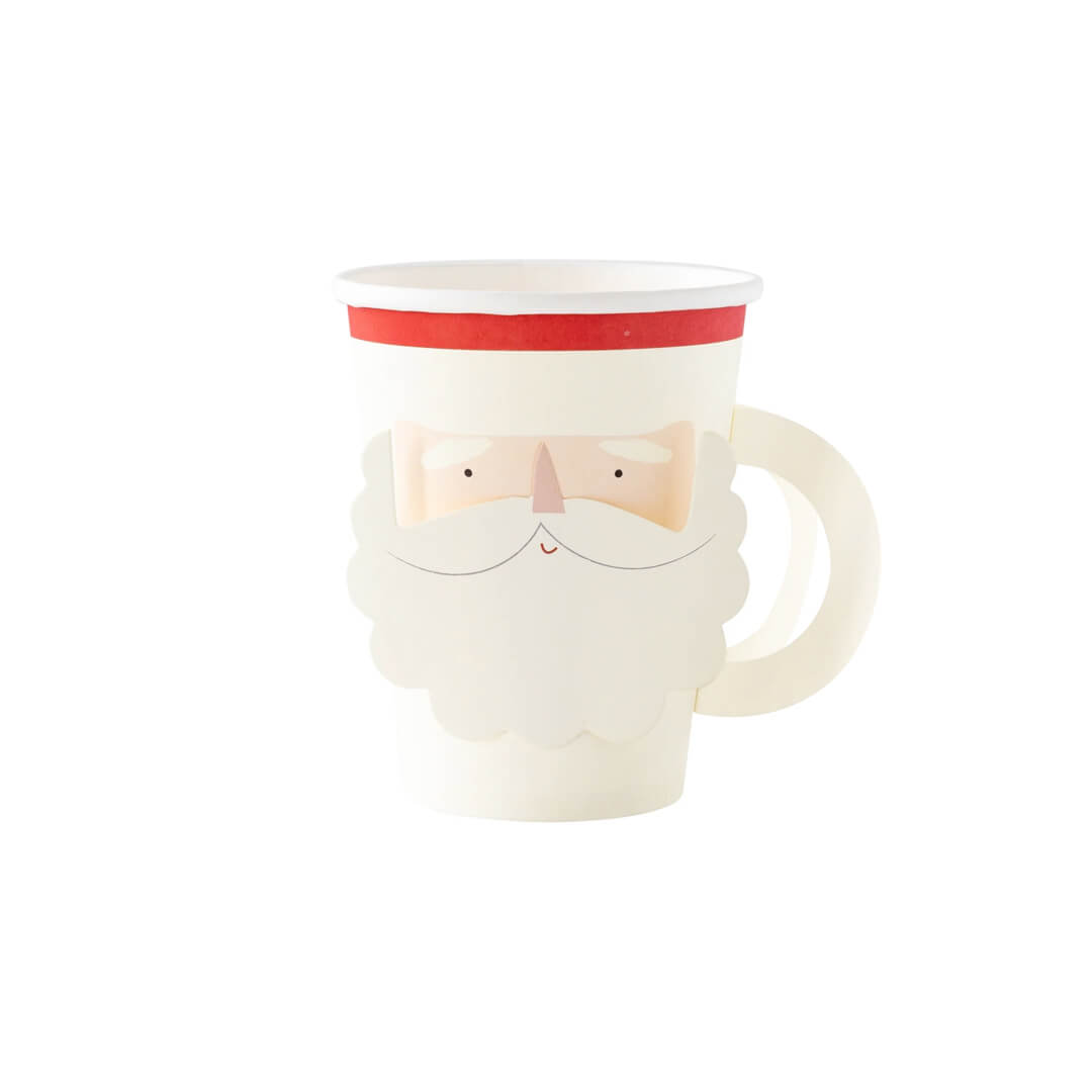 Believe Christmas Santa Face Paper Party Cup with Handle - bubblegum market