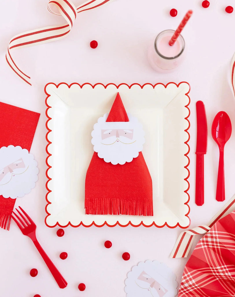 Believe Christmas Santa Napkin Ring and Napkin Set - bubblegum market