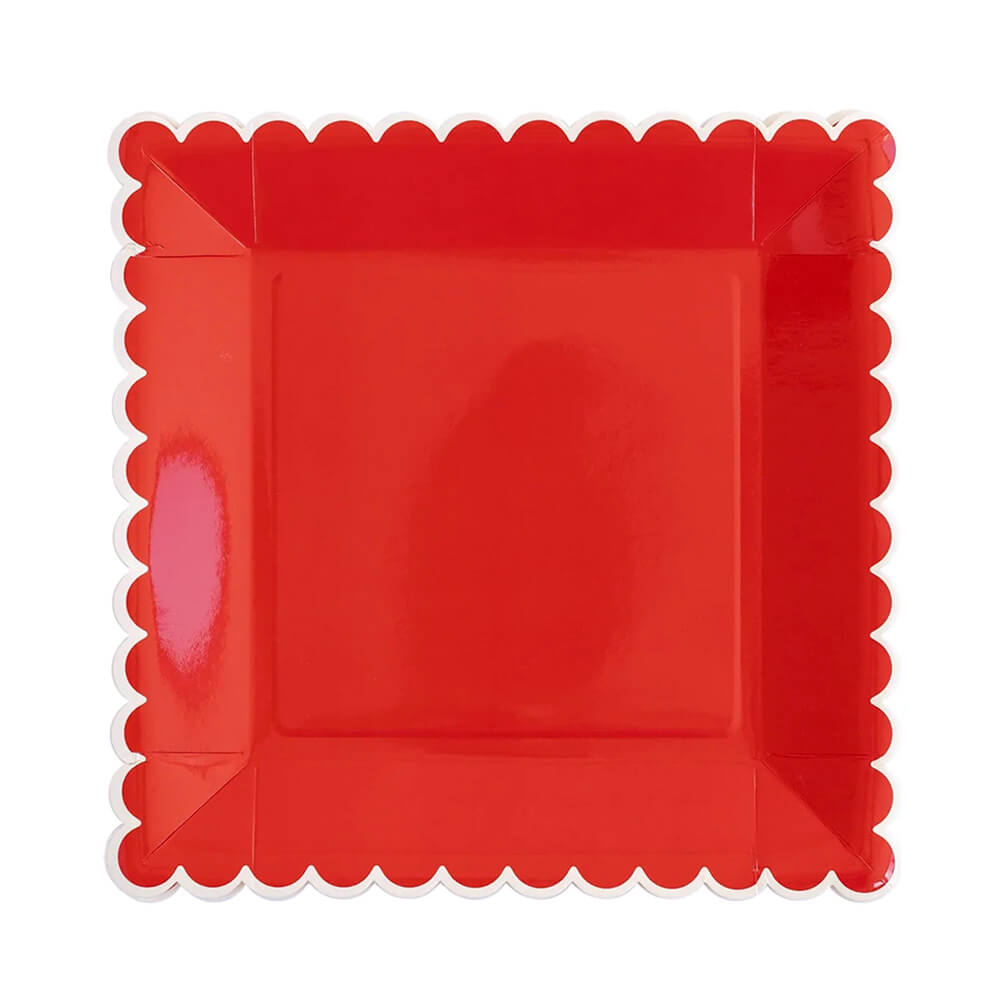 Believe Red/White Scallop Plates 9" - bubblegum market
