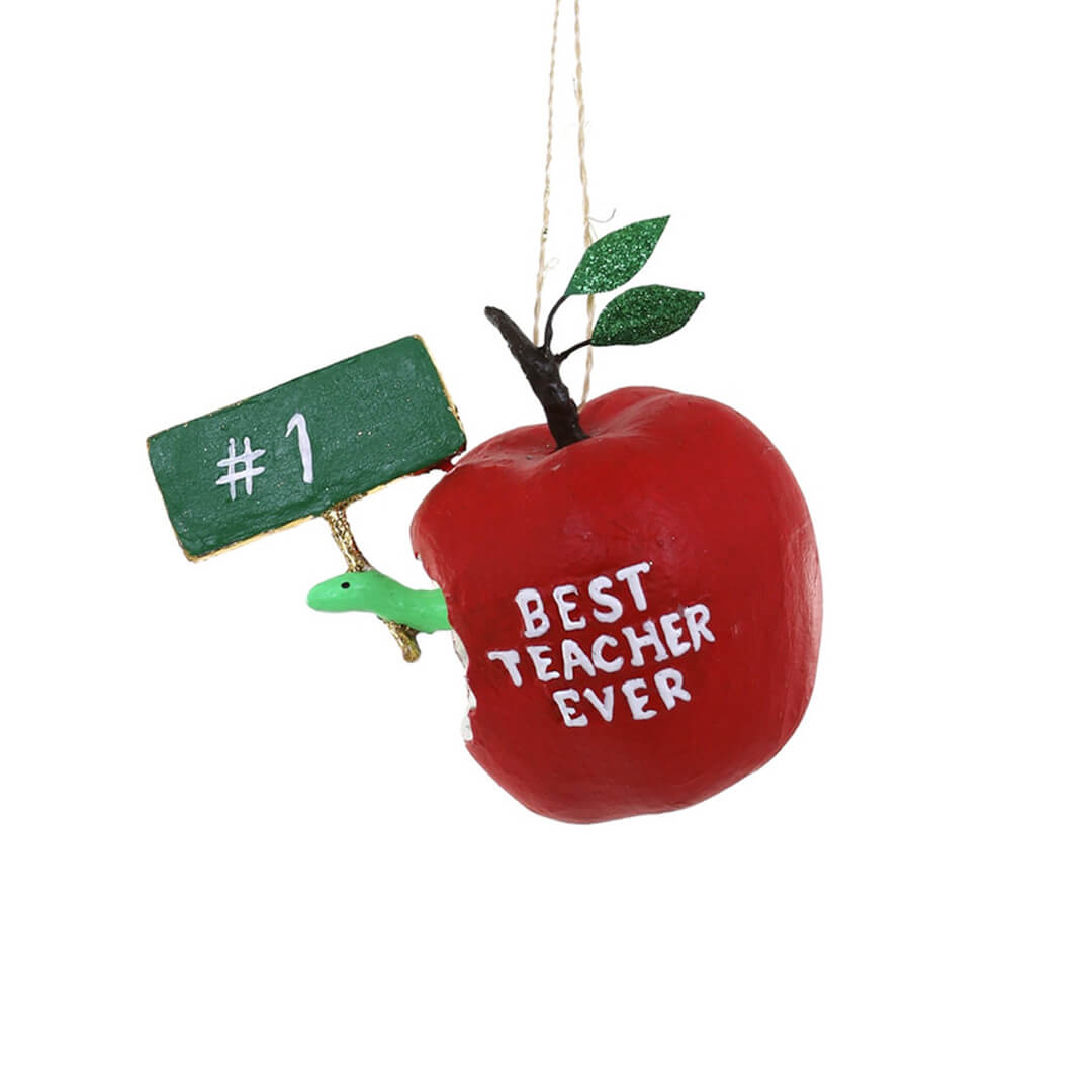 best-teacher-ever-red-apple-worm-ornament-cody-foster-christmas
