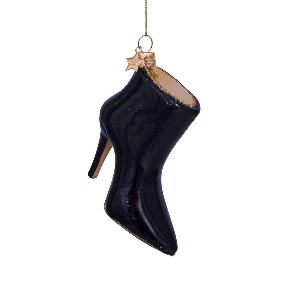 black-high-heel-heeled-boot-ornament-vondels-christmas-side-view
