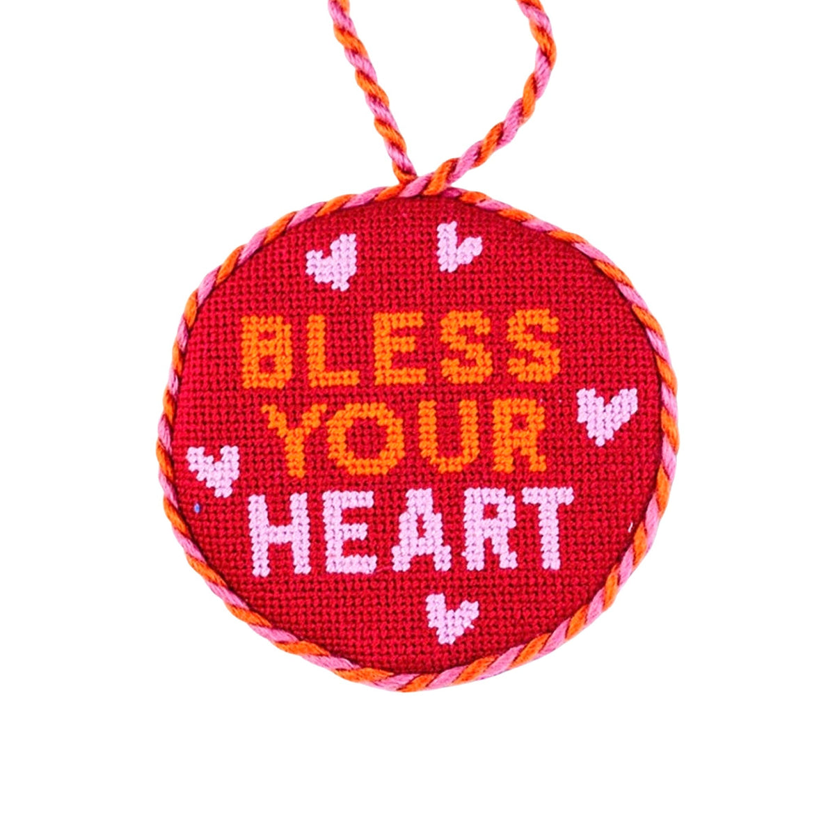 Bless Your Heart Needlepoint Ornament - bubblegum market