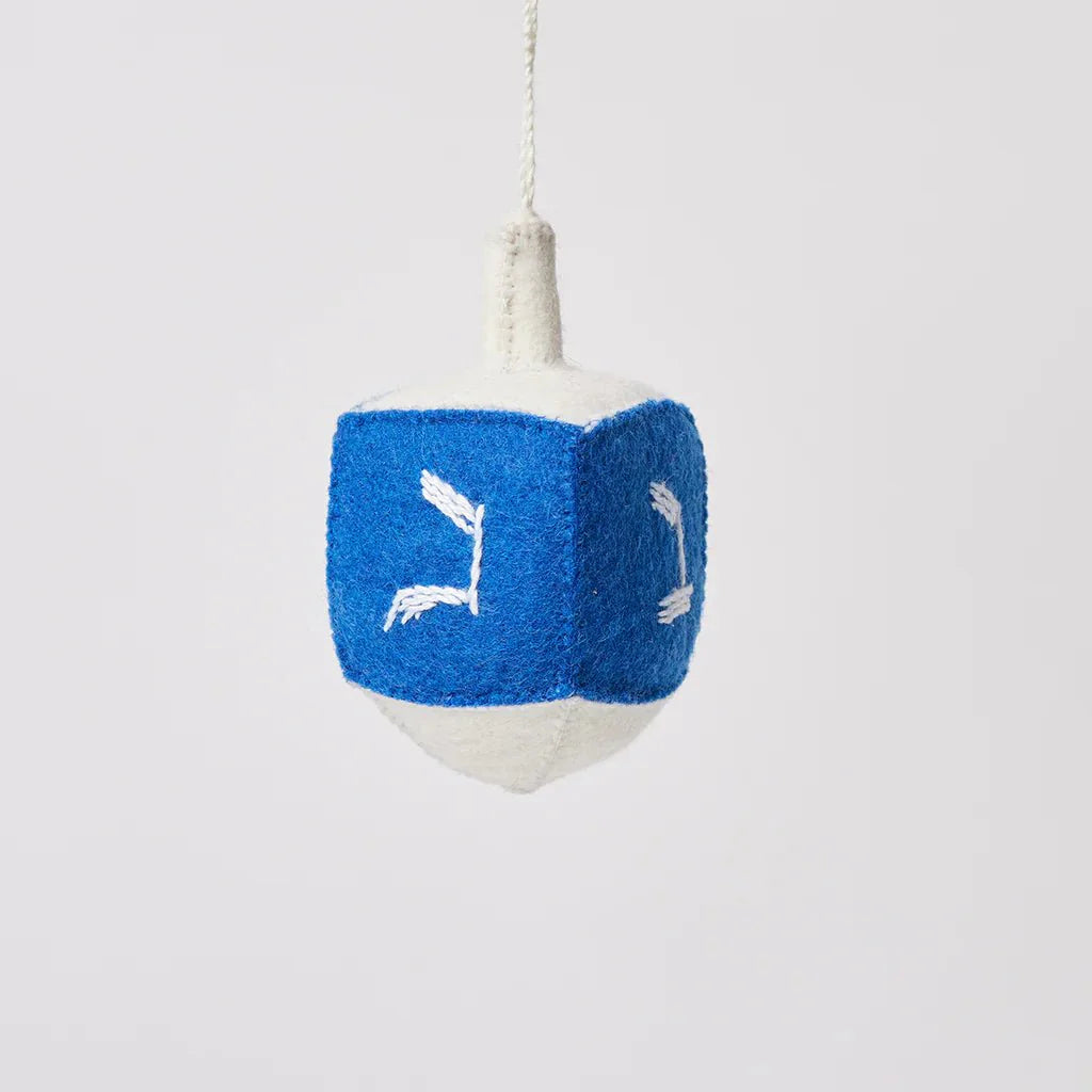 Blue Dreidel Felt Ornament 4.25" - bubblegum market