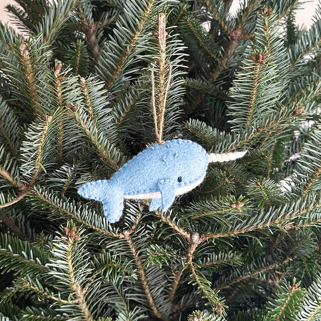 blue-felt-narwhal-christmas-ornament-deer-harbour-design