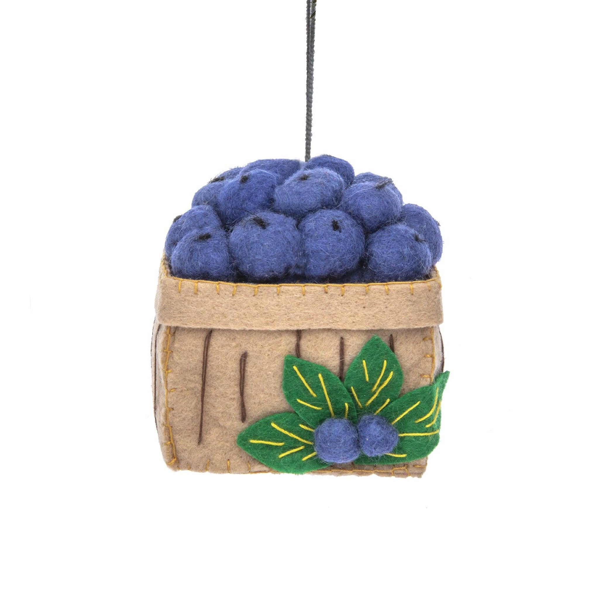 Blueberry Basket Felt Ornament - bubblegum market