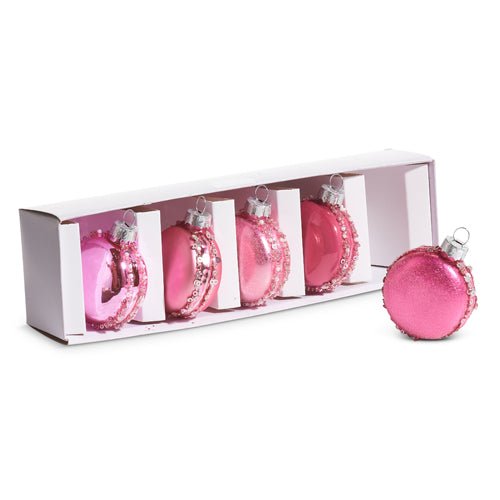 Blushing Holiday Pink Macarons Ornament Set 2" - bubblegum market