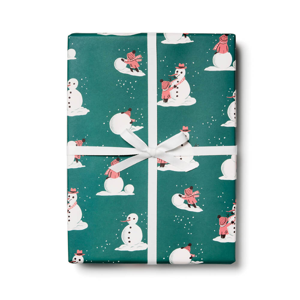 Building Snowman Gift Wrap Sheets (Roll of 3) - bubblegum market