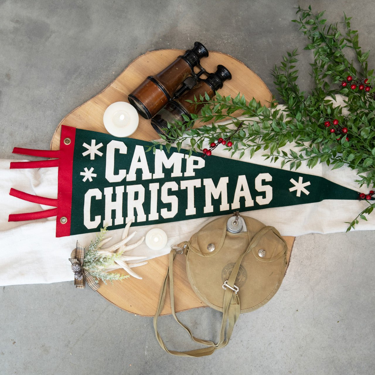 CAMP CHRISTMAS Wall Pennant 27" - bubblegum market
