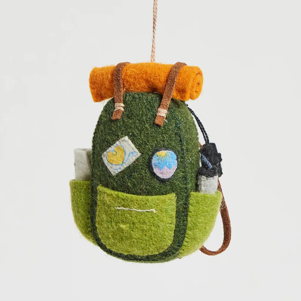 Camping Backpack Felt Ornament 3.75" - bubblegum market