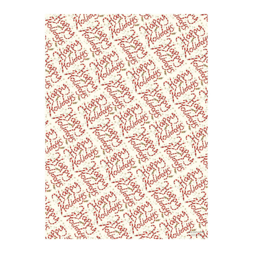 Candy Cane Holiday Gift Wrap Sheets (Roll of 3) - bubblegum market