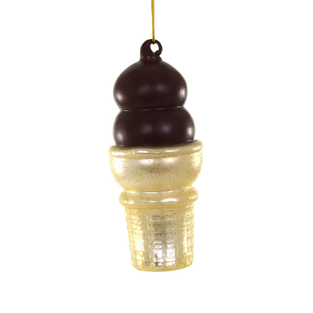 Chocolate Dipped Cone Ornament 4" - bubblegum market