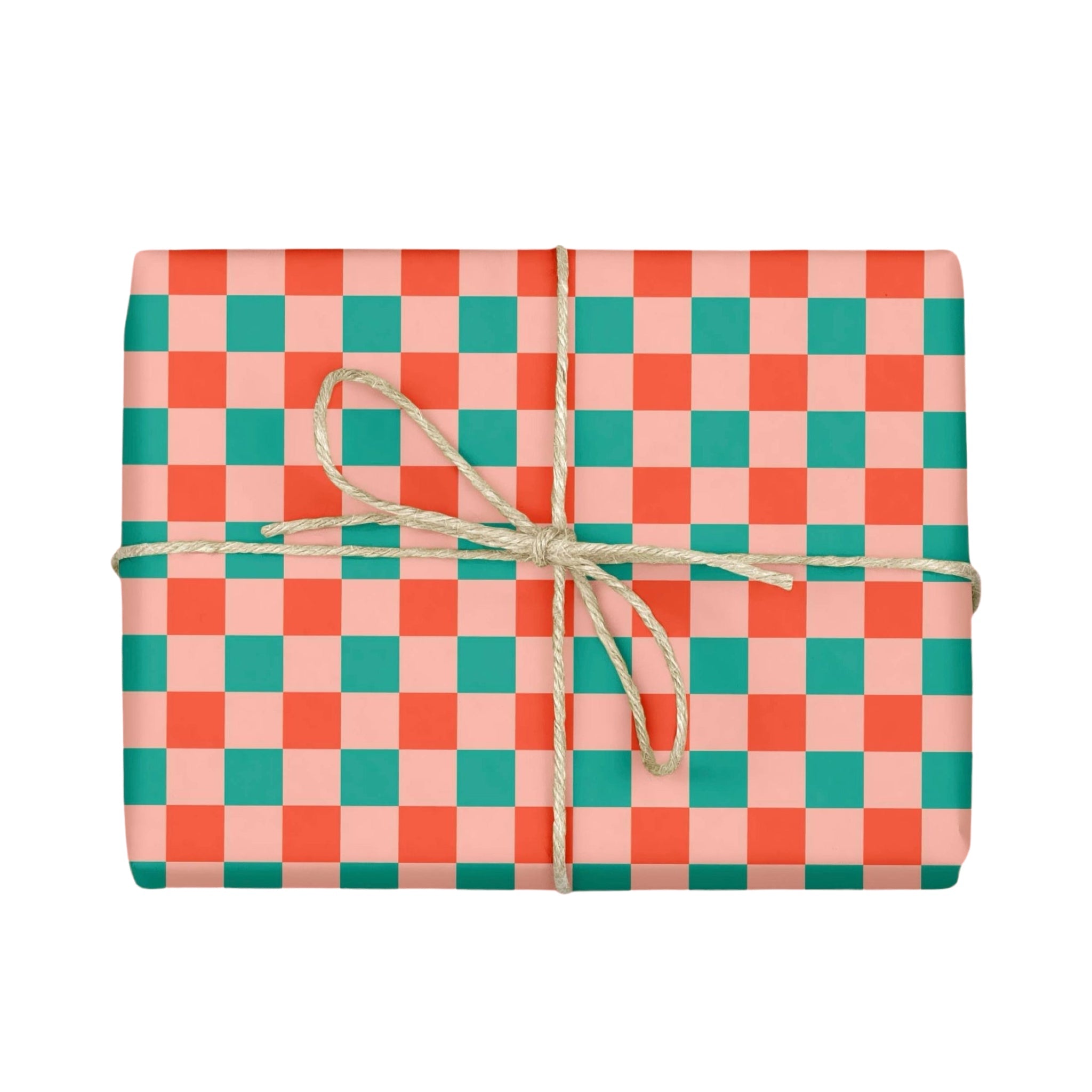 CHRISTMAS CHECKERBOARD Holiday Gift Wrap Sheets (Roll of 3) - bubblegum market