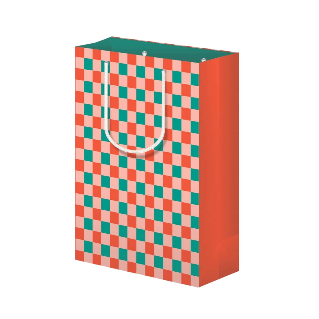 CHRISTMAS CHECKERBOARD Large Gift Bag - bubblegum market