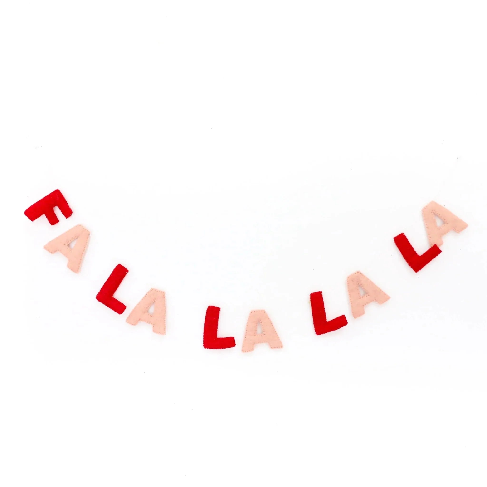 COMING SOON: Red & Pink Fa - La - La - La - La Felt Holiday Garland - bubblegum market